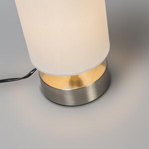 Moderná stolová lampa biela okrúhla 12 cm stmievateľná - Milo 2
