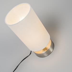 Moderná stolová lampa biela okrúhla 12 cm stmievateľná - Milo 2