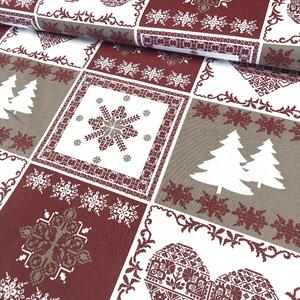 Vianočný patchwork v červenej dekoračná látka