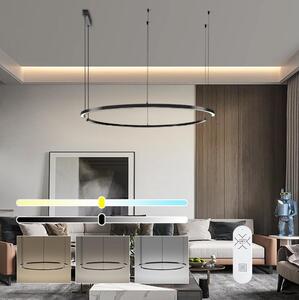 Immax NEO 07329L - LED stmievateľné závesné svietidlo na lanku FINO 72W/230V 120 cm čierna Tuya + diaľkové ovládanie