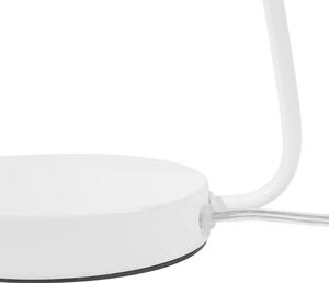 Stolná lampa biela kovová s nastaviteľným tienidlom minimalistická