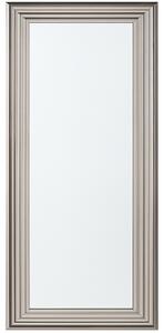 Nástenné závesné zrkadlo strieborné 50 x 130 cm moderné obdĺžnikové s rámom minimalistický dizajn