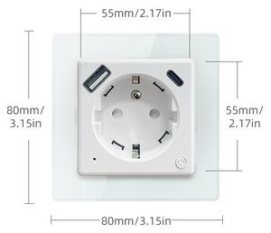 Immax NEO 07553L - Inteligentná zásuvka E 16A/230V + 1xUSB-A+1xUSB C PD 20W