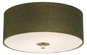 Vidiecke stropné svietidlo zelené 30 cm - Drum Juta