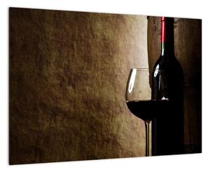 Fľaša vína - moderný obraz (Obraz 60x40cm)