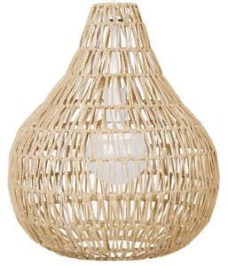Závesná lampa béžová papierový výplet pletené tienidlo okrúhly tvar boho štýl obývacia izba spálňa