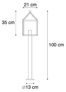 Vonkajšia tyč na žiarovku čierna 100 cm - Amsterdam