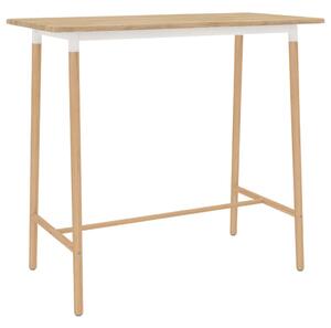 Barový stôl hnedý 120x60x105 cm MDF a masívne bukové drevo