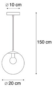 Moderná závesná lampa priehľadná 20 cm - Pallon