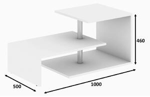Dizajnový konferenčný stolík Laina 100 cm biely