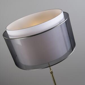 Stojacia lampa zlatá / mosadz s čierno-bielym tienidlom 47 cm - Parte