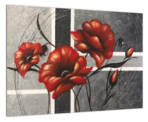 Abstraktný obraz kvetín (Obraz 60x40cm)