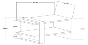 Dizajnový konferenčný stolík Rajesh 80 cm biely / antracitový