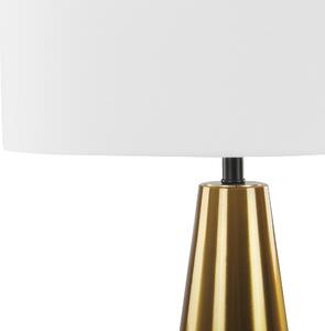 Stolná lampa zlatá kovová 60 cm váza v tvare tkaniny béžový kábel s moderným vypínačom