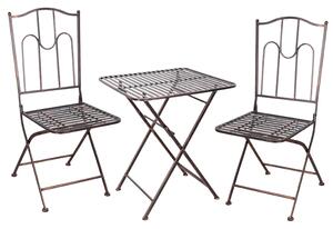 Záhradný set: 2 stoličky a štvorcový stolík - antický bronz