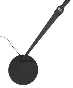 Moderná oblúková lampa čierna s čiernym látkovým tienidlom - Arc Basic