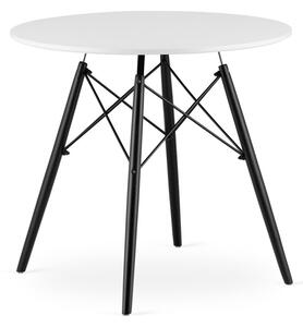 Jedálenský stôl 80 cm biely / čierne nohy