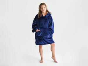 XPOSE® Detská mikinová deka s barančekom (velká) - tmavo modrá