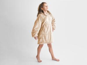 XPOSE® Detská mikinová deka s barančekom (velká) - biela káva
