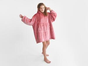 XPOSE® Detská mikinová deka s barančekom (velká) - staroružová
