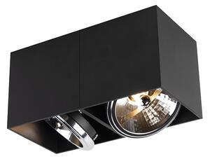 Dizajnový bodový obdĺžnikový 2-svetlo čierny vrátane 2 x G9 - krabica
