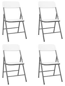 Skladacie záhradné stoličky 4 ks HDPE biele