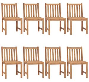 Záhradné stoličky 8 ks s podložkami tíkový masív