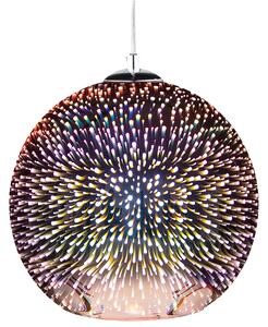 Závesná lampa medená sklo reflexná okrúhle tienidlo efekt hviezdice ohňostroj na strop moderný glamour štýl obývačka spálňa