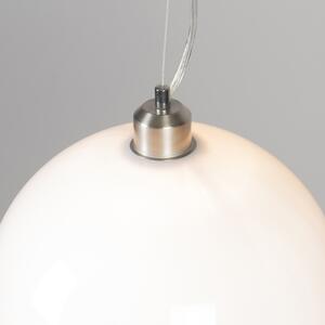 Moderné okrúhle závesné svietidlo opálové biele - Globe