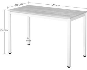 Dekorstudio Jedálenský stôl TESSA 120cm x 60cm - rustikálny/čierne nohy