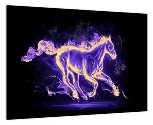 Abstraktný obraz horiaceho kone (Obraz 60x40cm)