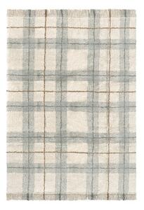 Krémový/šalviovozelený prateľný/ručne tkaný bavlnený koberec 90x120 cm Tartan Blue Sage – Lorena Canals
