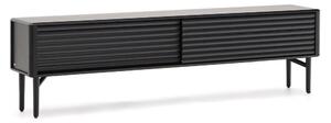 Čierny TV stolík v dekore duba 200x57x35 cm Lenon – Kave Home