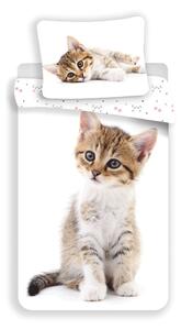 Biele bavlnené detské obliečky na jednolôžko 140x200 cm Kitten – Jerry Fabrics