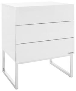 NOČNÝ STOLÍK, biela, chrómová, 50/60/40 cm Livetastic - Online Only spálne, Online Only