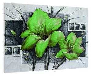Obraz zelené kvety (Obraz 60x40cm)