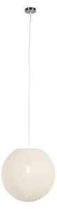 Vidiecka závesná lampa biela 45 cm - Corda