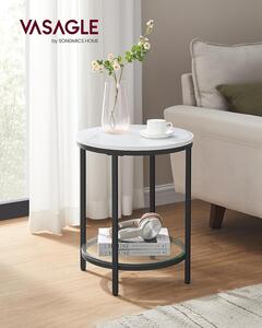 Príručný stolík s mramorovým dizajnom, čierna, biela