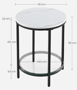 VASAGLE Príručný stolík - biela / čierna - 45x55x45 cm