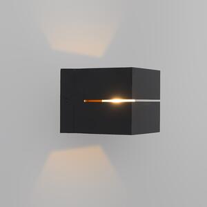 Sada 2 moderných nástenných svietidiel čiernej farby so zlatým vnútrom 9,7 cm - Transfer Groove