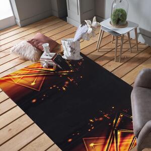 Čierny koberec s výrazným vzorom Šírka: 80 cm | Dĺžka: 150 cm