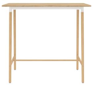 Barový stôl hnedý 120x60x105 cm MDF a masívne bukové drevo