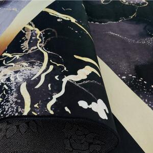 Luxusný čierny koberec so zlatým vzorom Šírka: 60 cm | Dĺžka: 100 cm