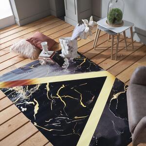 Luxusný čierny koberec so zlatým vzorom Šírka: 80 cm | Dĺžka: 150 cm