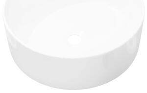 Okrúhle keramické umývadlo, biele, 40x15 cm