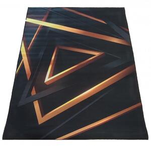 Čierny koberec so zlatým vzorom Čierna