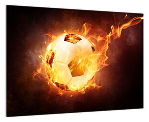 Obraz horiaceho futbalovej lopty (Obraz 60x40cm)