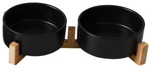 Tutumi, keramická miska pre psa 2x400 ml, čierna, HOM-02870