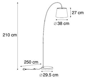 Moderná oblúková lampa so sivým tienidlom - Bend