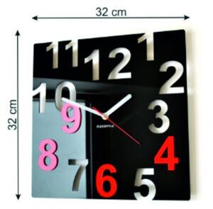 Nástenné hodiny Quartz, nalepovacie dekorácie, 3D zrkadlové nálepky Xmomo FL-z7-RAL9005-1018 HEU-